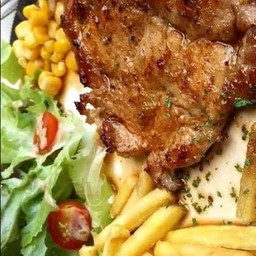 สเต็กหมูพริกไทยดำ