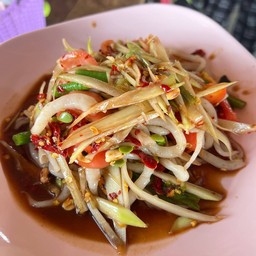 ตำด้องแด้งผักลวก