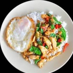 กะเพราไก่ไข่ดาว