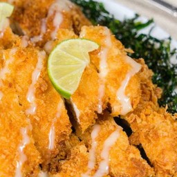 ข้าวไก่กรอบซอสมะนาว(เเยกซอส)