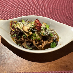 Morel toast with forest mushroom