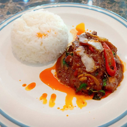 ผัดพริกเผา ราดข้าว