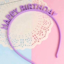 ที่คาดผม Happy Birthday สีม่วง