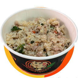 ข้าวคลุกกะเพราหมูสับขุนช้าง