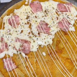 เครปร้อน ซอสพิซซ่า+เบคอน+ชีส
