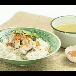 ข้าวต้มแห้งปลา (ปลากระพง)