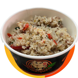 ข้าวคลุกกะเพราเนื้อสับขุนช้าง