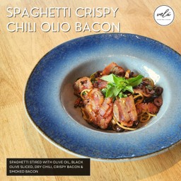 SPAGHETTI CRISPY CHILI OLIO BACON