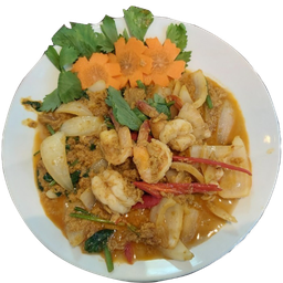 กุ้งผัดผงกะหรี่(กับข้าว)