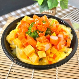 ข้าวหน้าไข่ข้น+เต๋า3สี