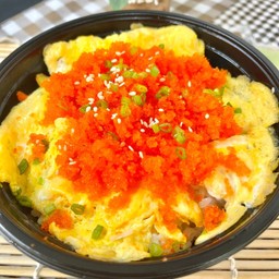 ข้าวหน้าไข่ข้น+ไข่กุ้งล้วน