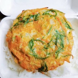 ข้าวไข่เจียวชะอม กุ้ง