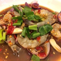 ตำกุ้งสดน้ำปลาร้าสุก