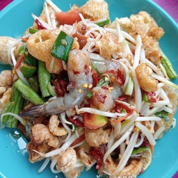 ตำแค็ปหมูกุ้งสด