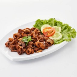 ไส้หมูพะโล้ทอด