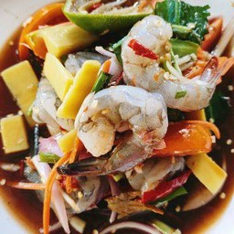 ตำหน่อไมั+กุ้งสดปลาร้านัวๆ(ไม่มีเส้นมละกอค่ะ)