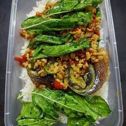 กระเพราไข่เยี่ยวม้า