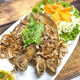 ปลาเนื้ออ่อนทอดกระเทียม