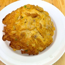 ข้าวราดไข่เจียว+ต้นหอมซอย