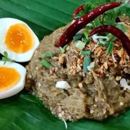 ตำมะเขือยาว ไข่ต้ม