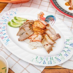 ข้าวหมูแดง+หมูกรอบ+เป็ด