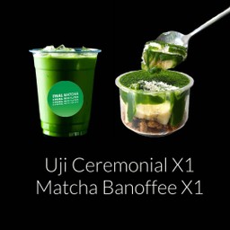Set5 Uji Ceremonial milk cold whisk lv.1 + Matcha banoffee