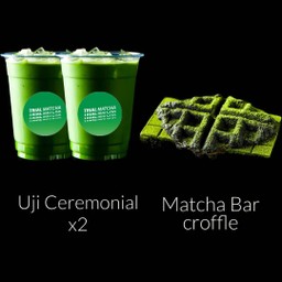 Set2 Uji Ceremonial milk cold whisk lv.1 x2+ Matcha bar croffle