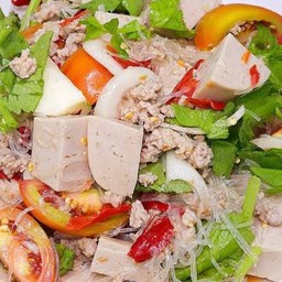 ยำวุ้นเส้นหมูยอ+หมูสับ