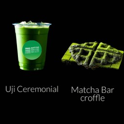 Set3 Uji Ceremonial milk cold whisk lv.1 x+ Matcha bar croffle