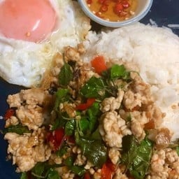 ข้าวกะเพราไก่+ไข่ดาว