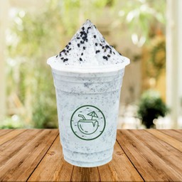 มะพร้าวเผาปั่นนมสดรสงาดำ