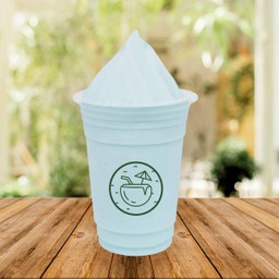 มะพร้าวเผาปั่นนมสดรสอัญชัน