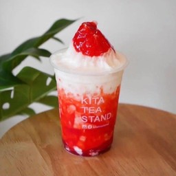 นมสดปั่นซอสสตรอเบอร์รี่