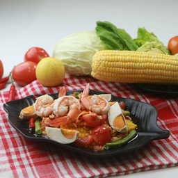 7.ตำข้าวโพดกุ้งไข่เค็ม