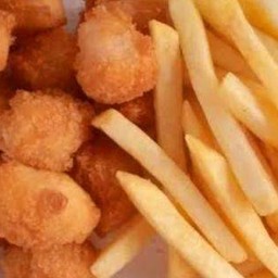 ไก่ป๊อป+เฟรนช์ฟราย+ชีสดิป