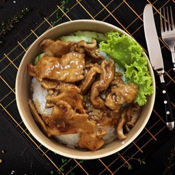 ข้าวหน้าหมูชิ้นผัดเทอริยากิ