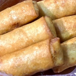 ยำแหนมข้าวทอด+ปอเปี๊ยะทอด