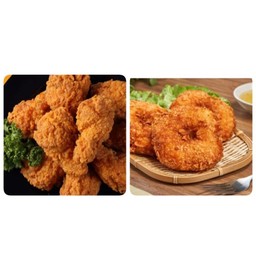 ปีกไก่กรอบบาบีคิว+โดนัทกุ้งชีส