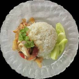 ข้าวปลาหมึกผัดไข่เค็ม