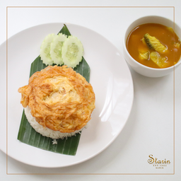 ข้าว+แกงส้มปลา+ไข่เจียว