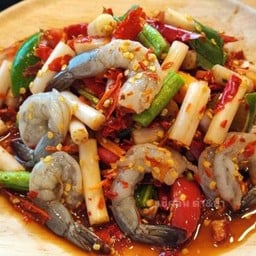 ตำไหลบัวกุ้งสด
