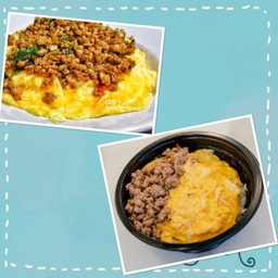 1xข้าวไข่ข้นกะเพราหมูสับ 1xข้าวไข่ข้นหมูสับ