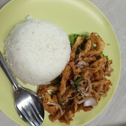 ข้าวลาบเห็ดทอด