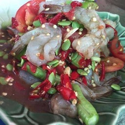 ตำกุ้งสดจัดจ้านนัว