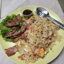 ข้าวผัดเบค่อน+คอหมูย่าง