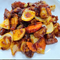 ผัดพริกเผา กับข้าว