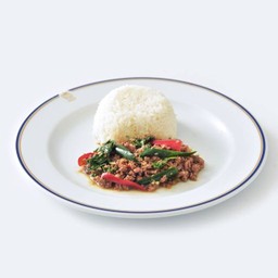 ข้าวราดผัดกะเพราเนื้อ