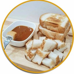 ขนมปัง+น้ำจิ้มถั่ว