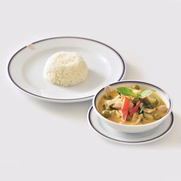 ข้าวกับแกงเขียวหวานไก่