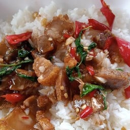 ข้าวกระเพราหมูกรอบ